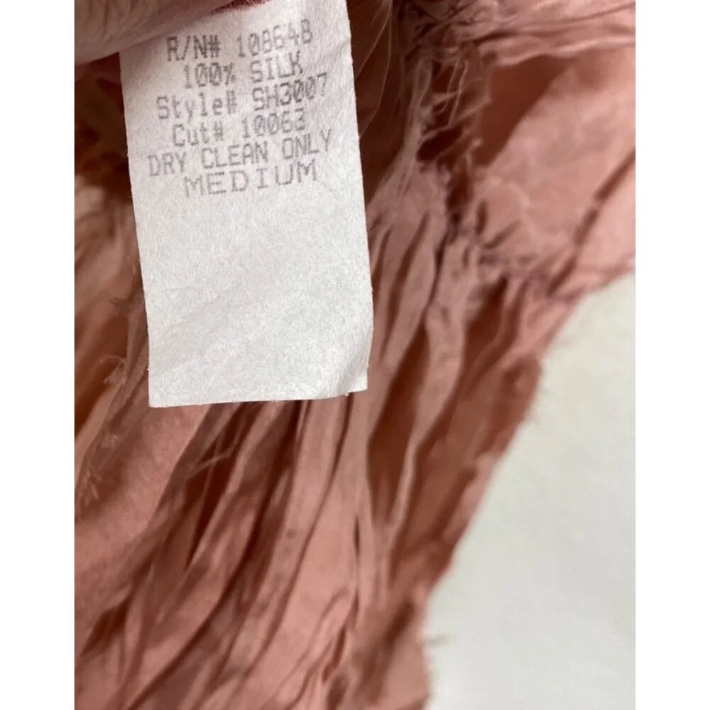 NWT Calma Women's Top Pink Size M Silk Rhinestones Fairy Unique Old Money - Picture 11 of 13